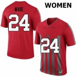 NCAA Ohio State Buckeyes Women's #24 Shaun Wade Throwback Nike Football College Jersey FBQ6545SV
